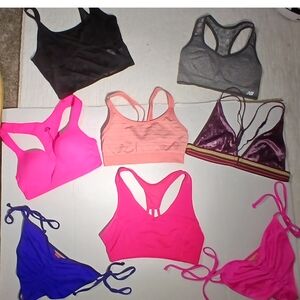 Bundle Of Medium Sports Bras Bikin Bottoms New Balance, Vict. Secr. Dolls, Jocke